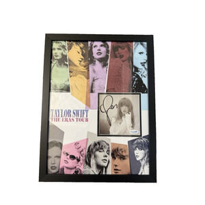 SIGNED Taylor Swift 12x16 Custom Framed CD Eras Tour Photo Auto Display w/COA